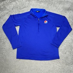 The North Face Pepsi Logo Men’s Medium 1/4 Zip Pullover Blue