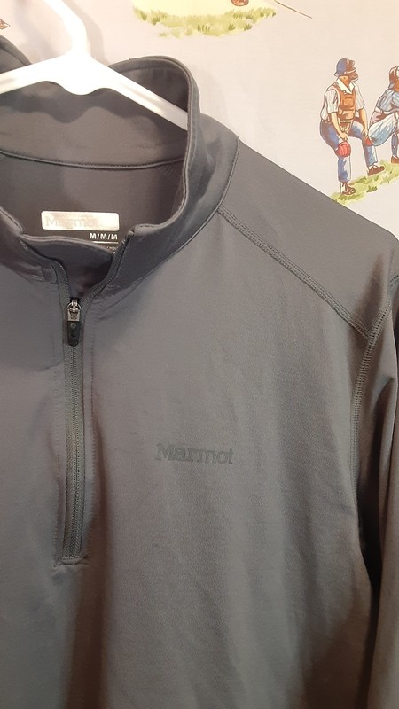 🌄 Marmot Quarter Zip Pullover Gray Base Layer Mens Size Medium Mid-Weight gallery
