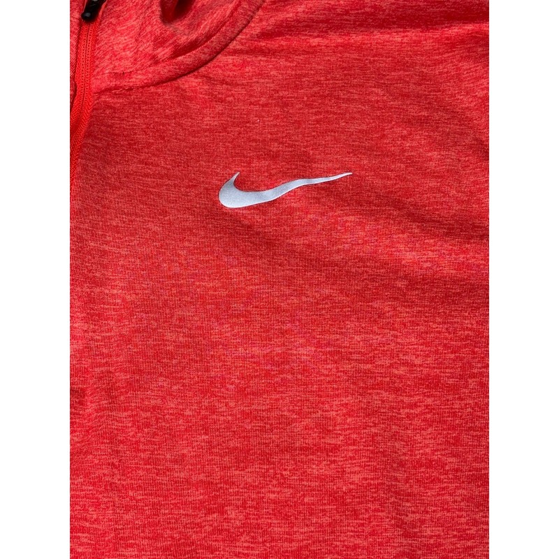 Nike Running Dri-FIT 1/4 Zip Pullover Red Heather Mens L Thumbholes Reflective gallery