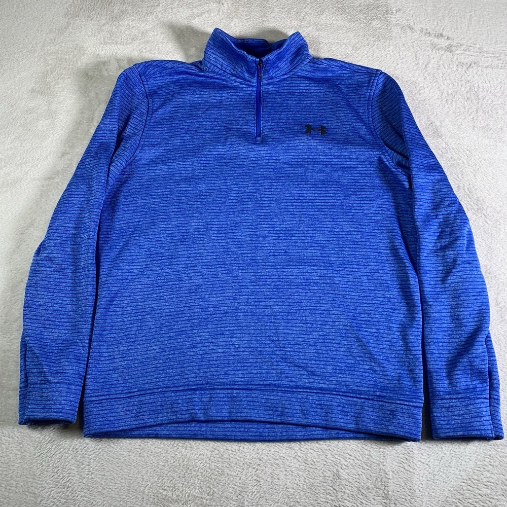 Under Armour Pullover Mens Medium Blue Quarter Zip UA Storm Golf Outdoors Active
