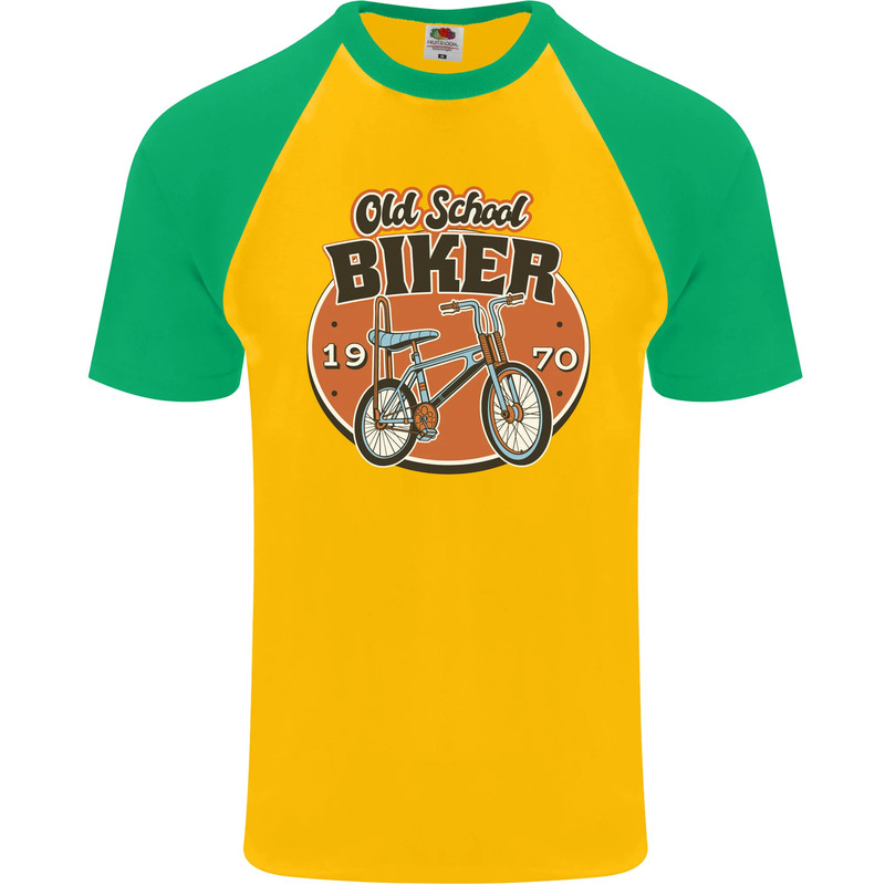 Old School Biker Bicycle Chopper Cycling Mens S/S Baseball T-Shirt gallery