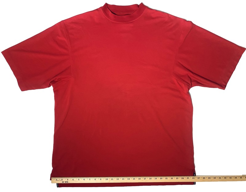 FootJoy Mock Neck Golf Shirt FJ ProDry Pique Short Sleeve Polo Tee Red Size XL gallery