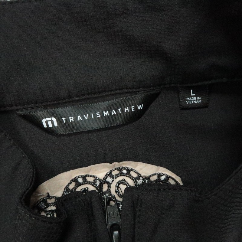 Travis Mathew Pullover Mens Large Black Wanderlust Quarter Zip Golf Jacket gallery
