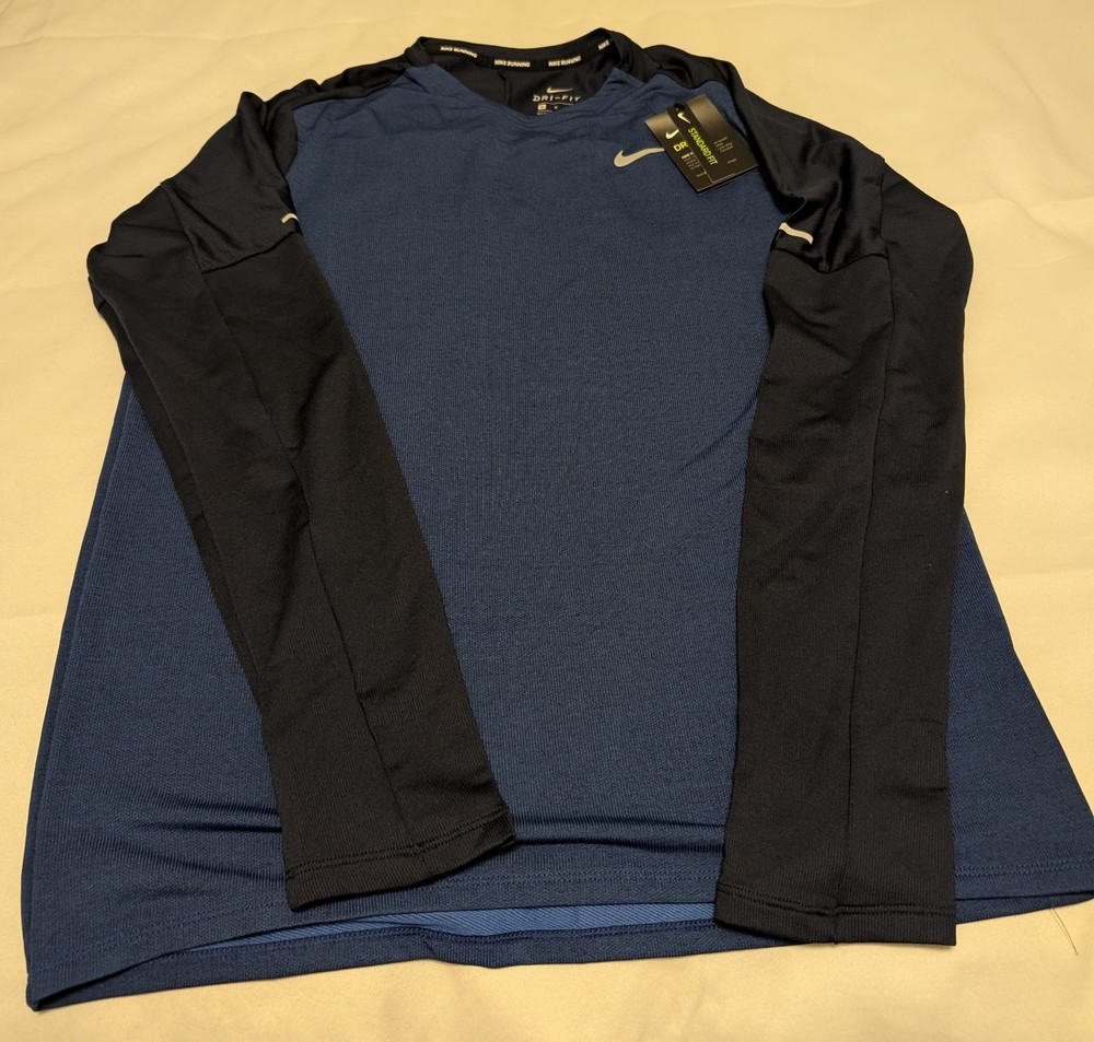 Nike Dri Fit Element Running Crew Long Sleeve Top Men's Size Medium CU6071-452