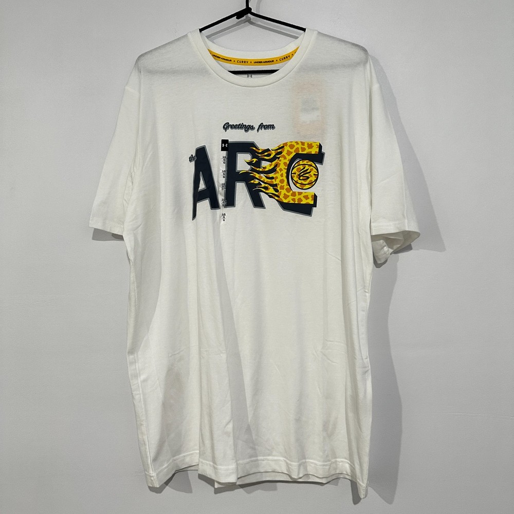 Under Armour x Curry Greetings From Arc T-Shirt Mens Large White Lightweight