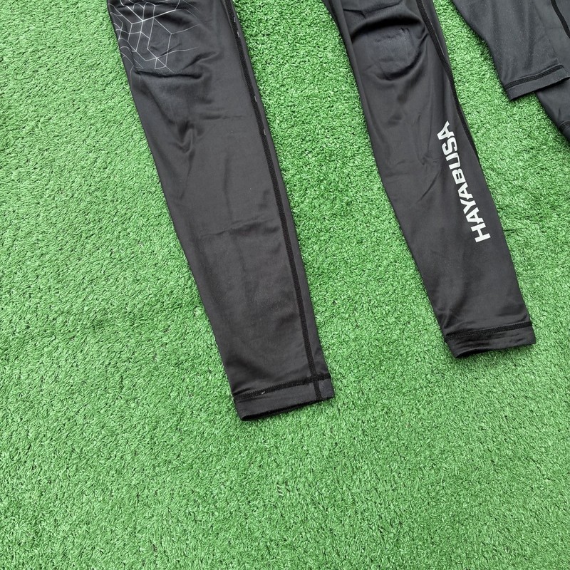 Hayabusa Men's Compression Set Leggings & Shirt Geo Black MMA BJJ Sz S gallery