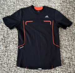 adidas ClimaCool Men’s Black/Orange Breathable Mesh Tee Short Sleeve S