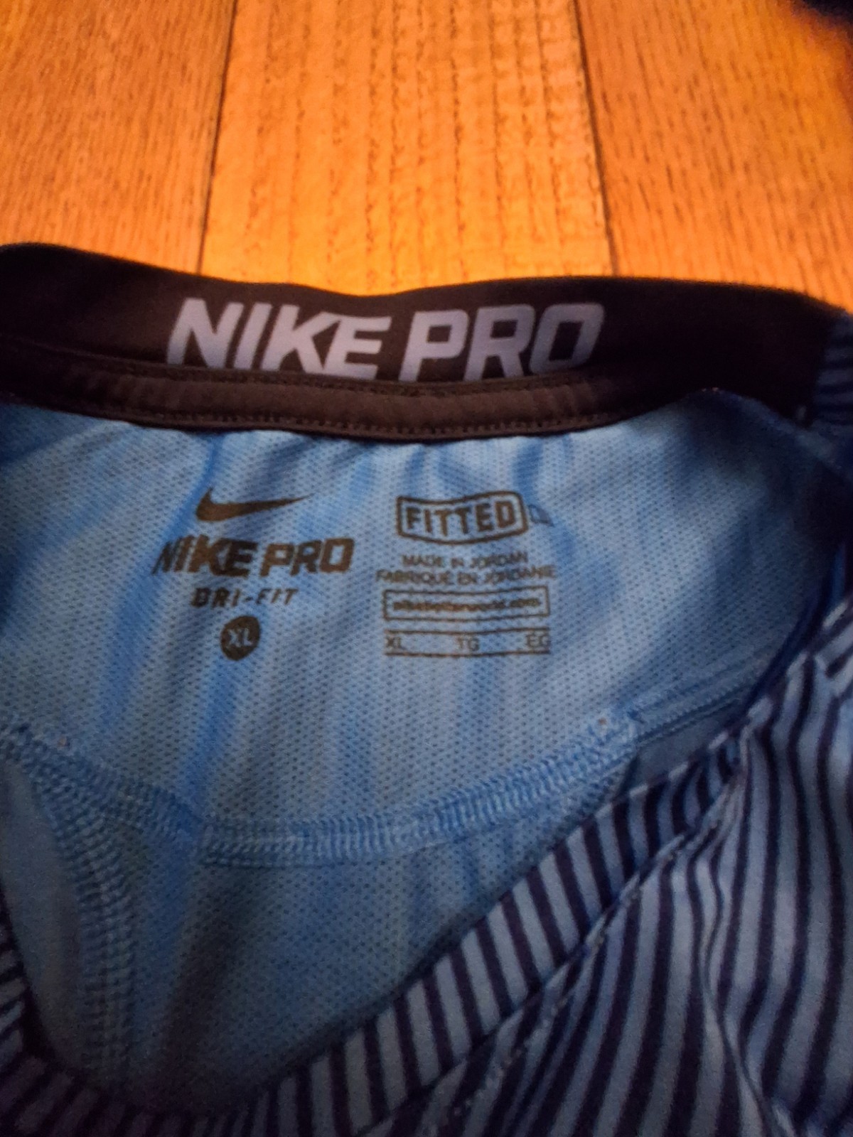 Nike Pro Mens Drift Shirt. Xl. Blu&black. Short Sleeve Fitted gallery