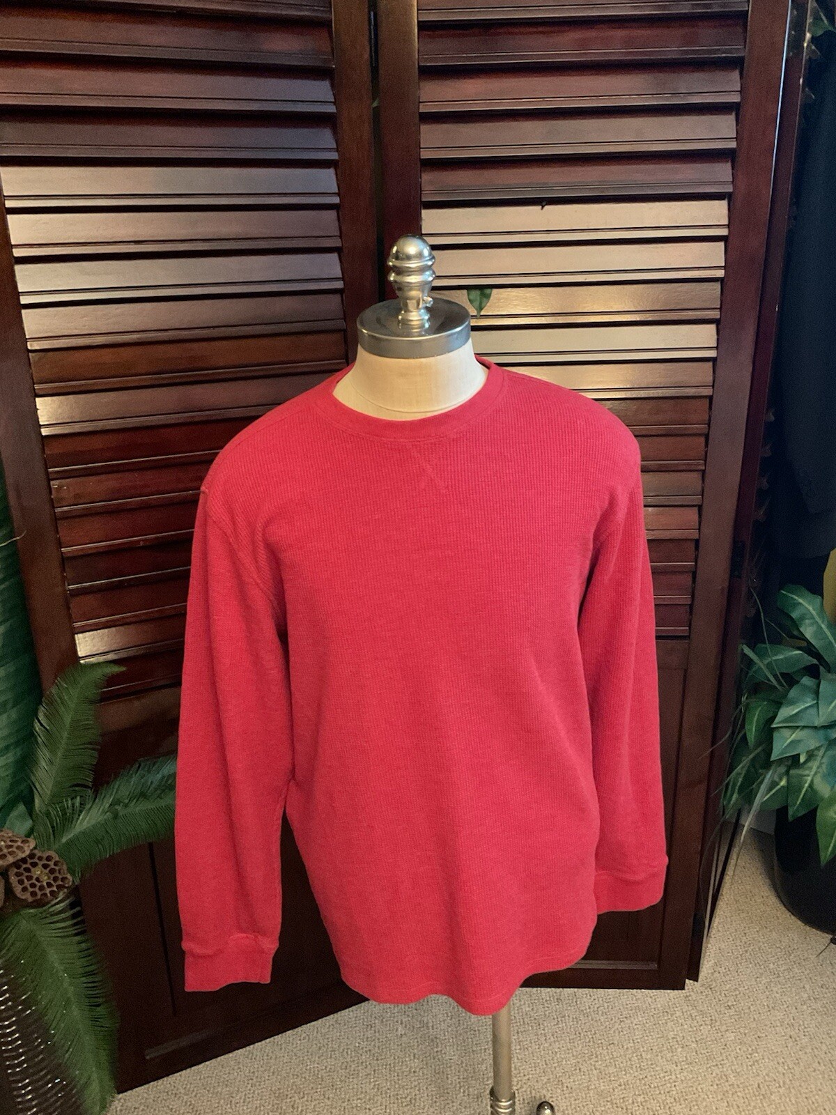 Member Mark Men Long Sleeve Soft Wash Thermal Top Size XL Burgandy gallery