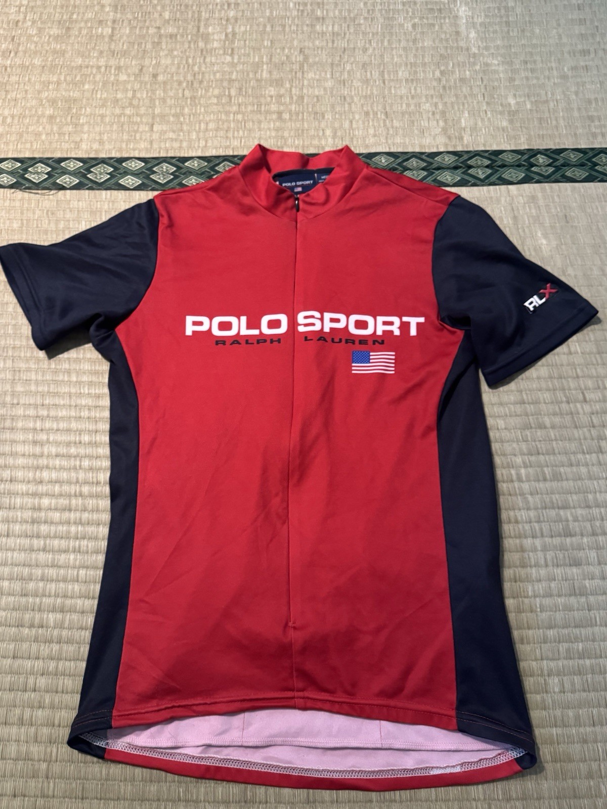 Vintage Polo Sport Ralph Lauren RLX Cycling Biking Jersey Red Men's gallery