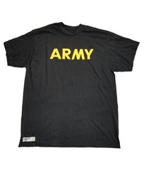 New – US Army APFU Physical Fitness T Shirt Black Gold ARMY Print Large Official