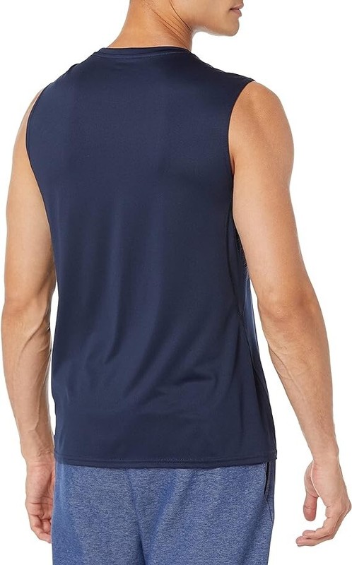 Amazon Essentials Men's Tech Stretch Muscle Shirt Navy Medium NWT Free Ship gallery