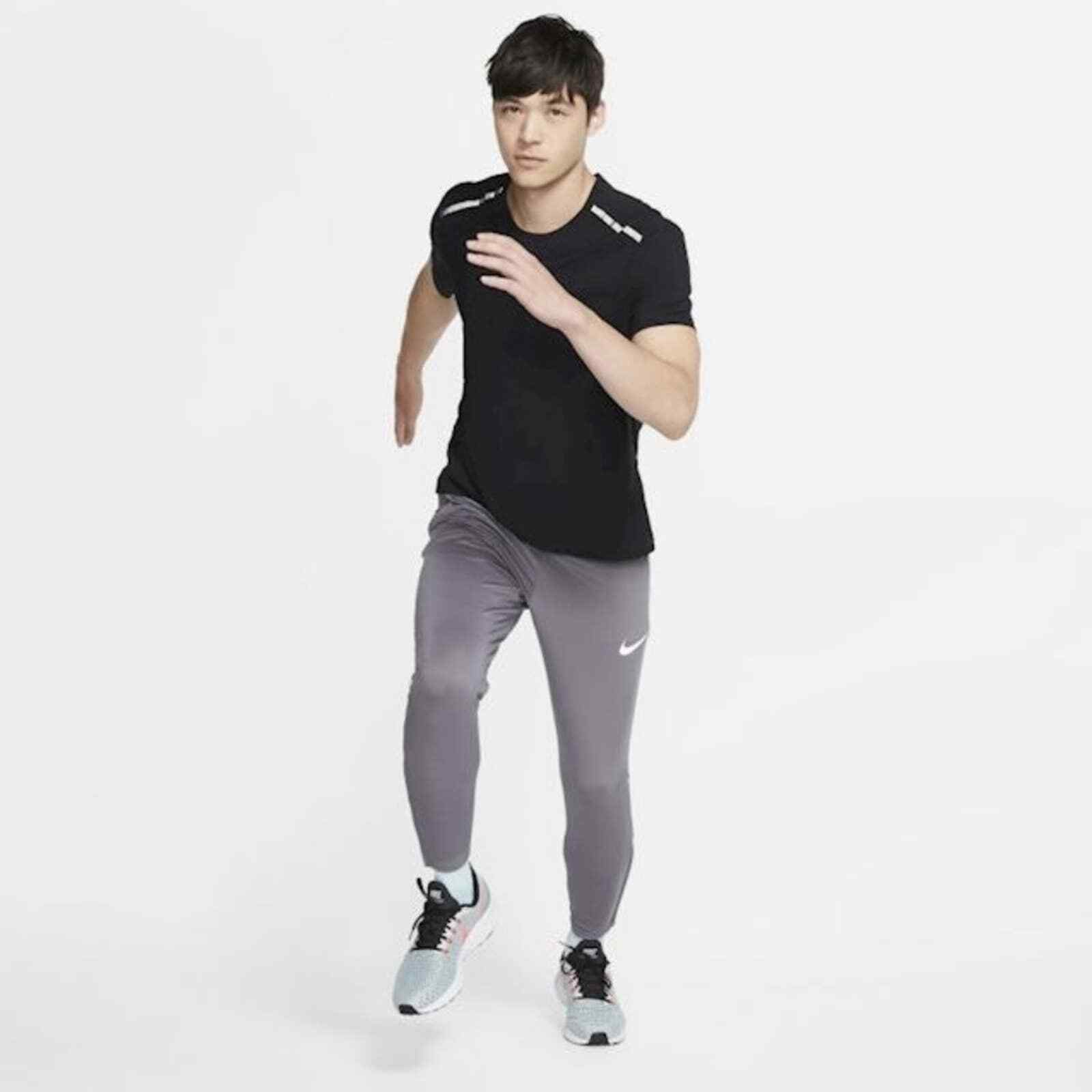 Nike Tech Pack SS Running Top Pocket Tee T Shirt Black Gray Reflective Small gallery