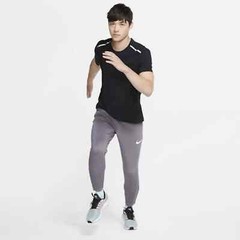 Nike Tech Pack SS Running Top Pocket Tee T Shirt Black Gray Reflective Small