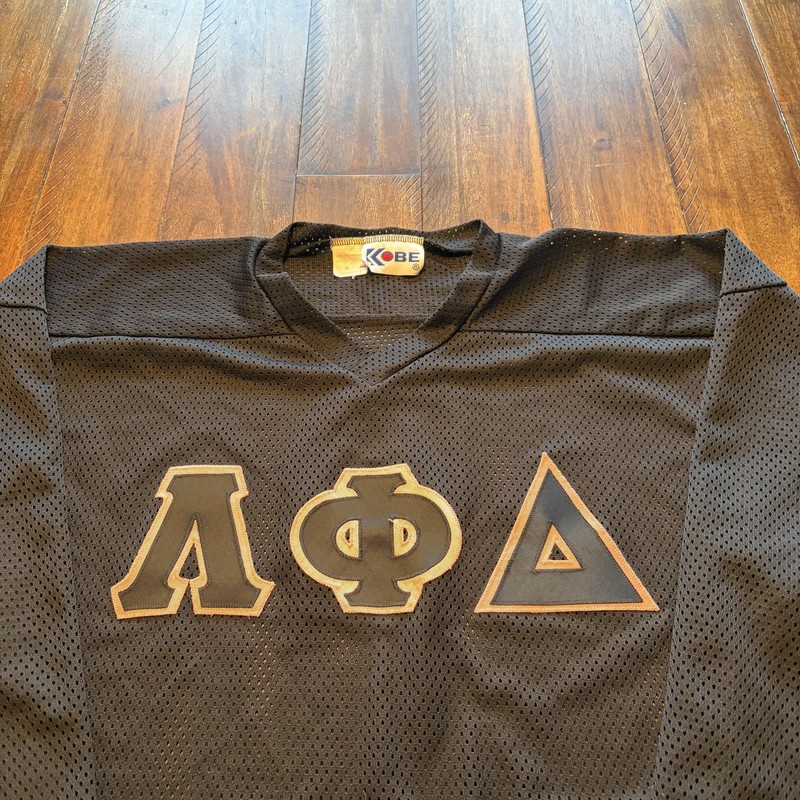 Lambda Phi Delta Jersey Mens Large Black Greek Letters Kobe 3/4 Sleeve Hockey gallery