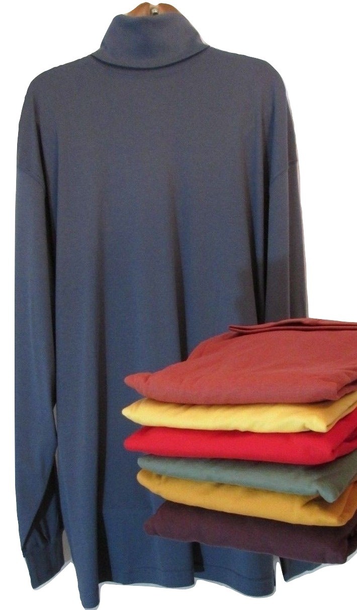 Tom James Men's Turtle Neck Cotton Long Sleeve Shirt L LT XL XLT XXL 1X 7 Colors gallery
