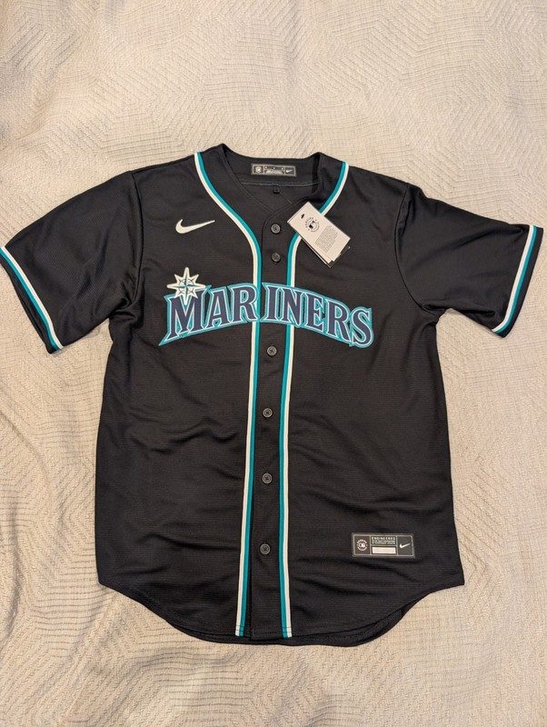 Nike Cal Raleigh Seattle Mariners Replica Black Out Jersey Size Medium gallery