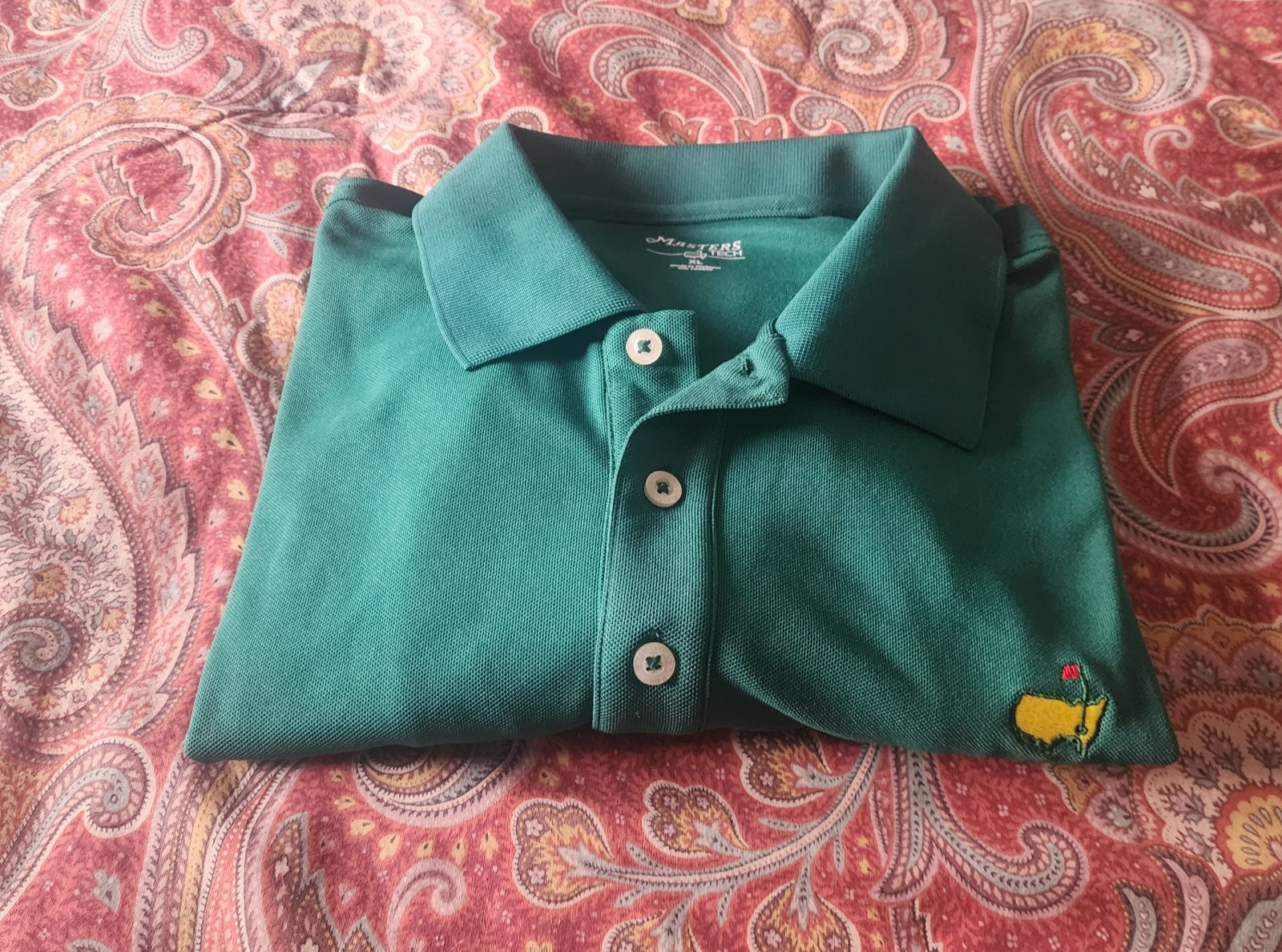Masters Tech Augusta National Men's Golf Green Shirt Polo Size XL gallery