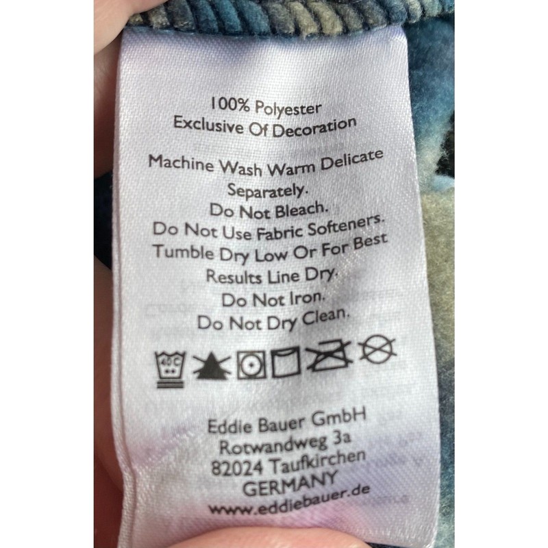 EDDIE BAUER 1/4 Zip Lightweight Polar Fleece Blue Stripe Quest Size L gallery