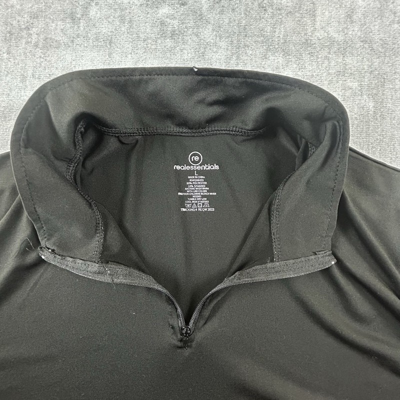 Real Essentials Shirt Mens Large Black 1/4 Zip Long Sleeve Lightweight Pullover gallery