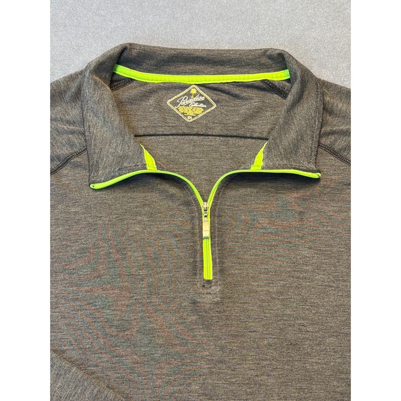 Paradise Collection 1/4 Zip Pullover Gray/Green Mens XXL gallery