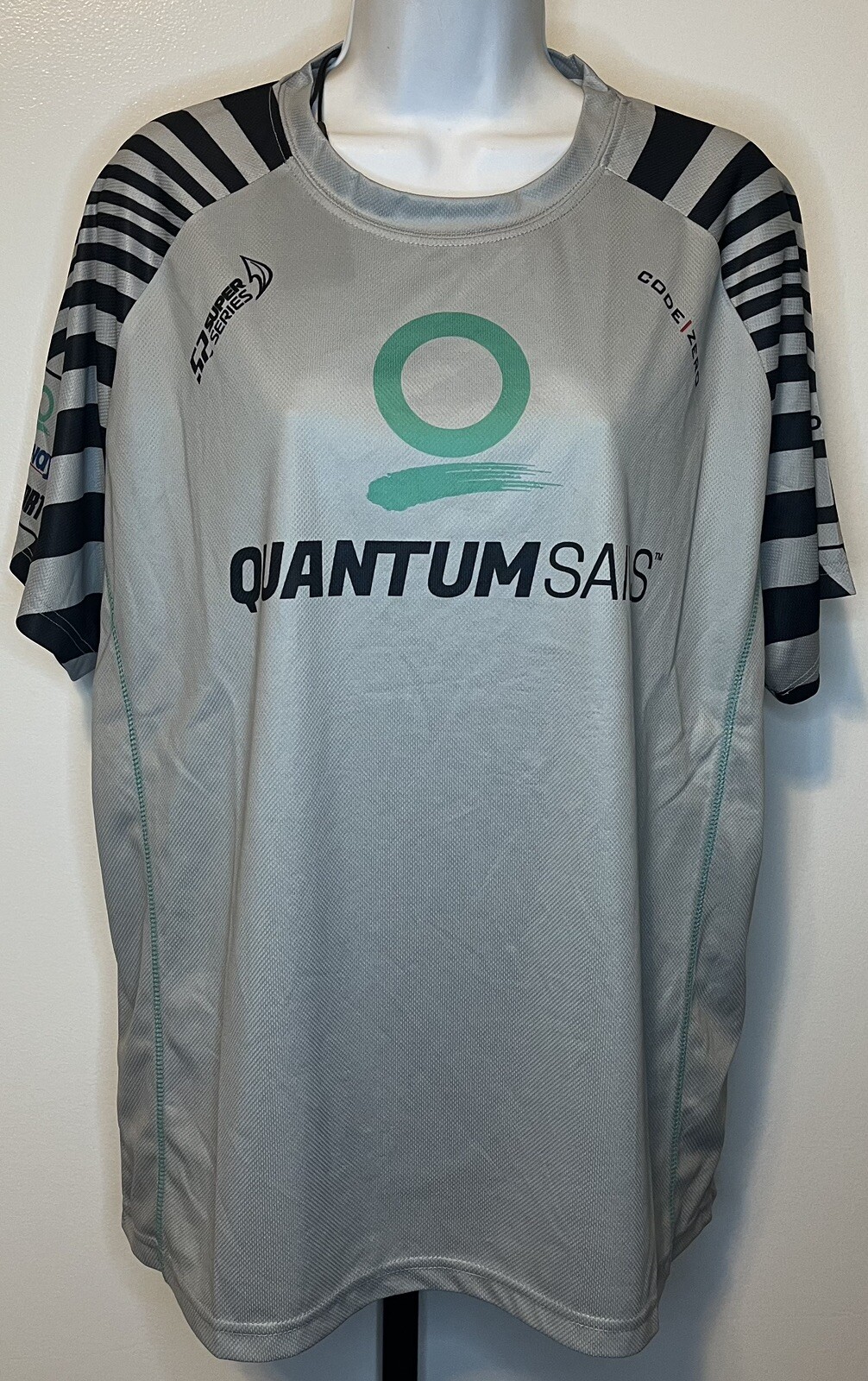 Code Zero QR Vortex Tech Tee Men's Size EUXXL Glacier Gray Sailing Shirt NWT $59 gallery