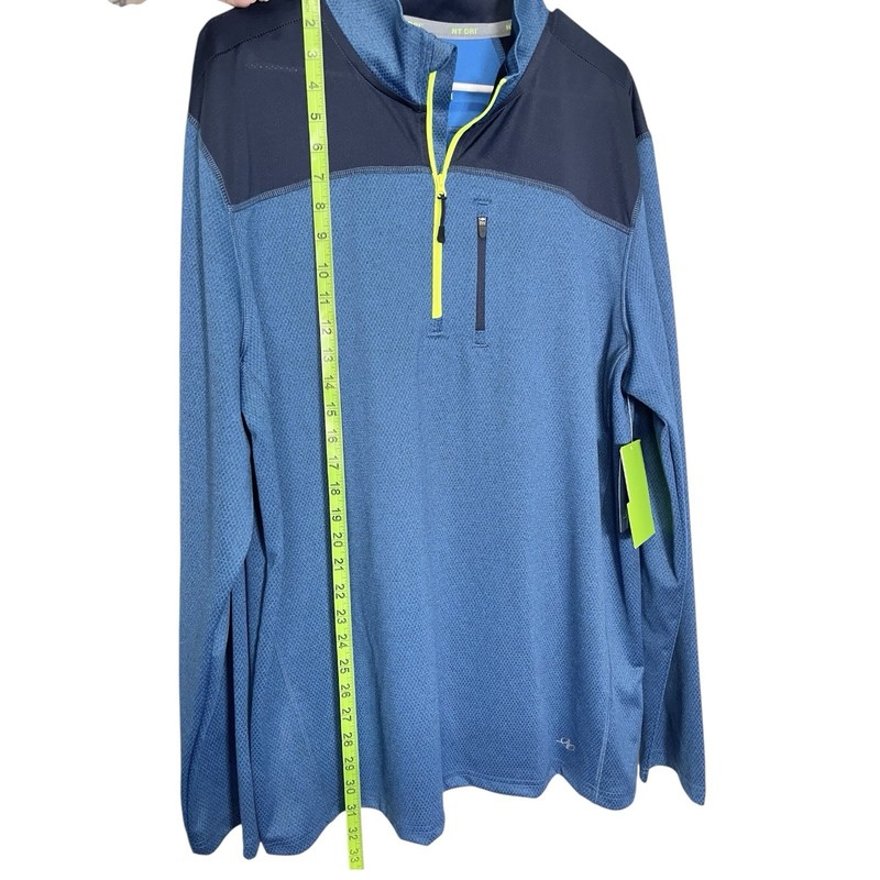 NordicTrack XL Blue Quarter Zip Pullover NT Dri Tech Pocket Sporty Athleisure gallery