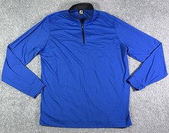 Footjoy Performance 1/4 Zip Pullover Mens XL Blue Full Zip Stretch Athletic Golf