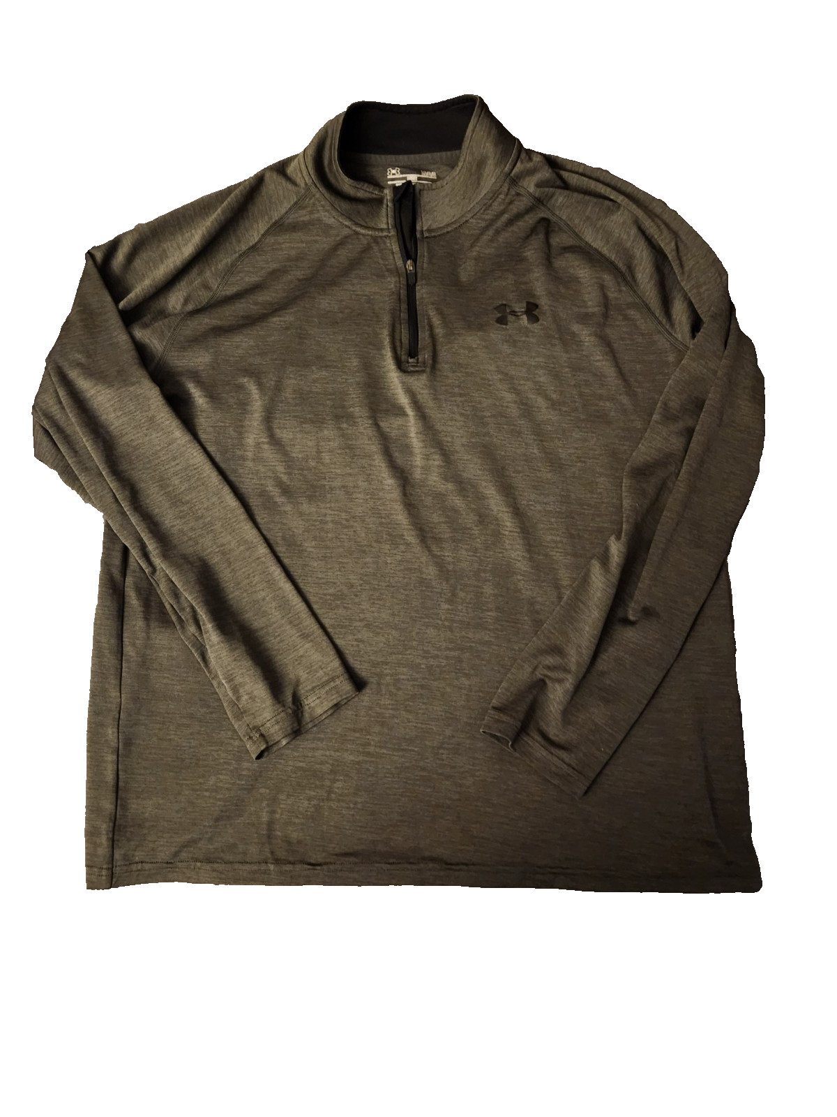 Men's Under Armour Heat Gear Long Sleeve Zip Front-Carbon Hthr/Black gallery