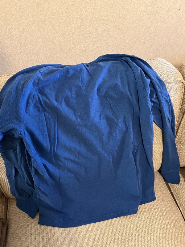 Lululemon Post Practice Henley Wee Stripe Medium Lakeside Blue/Ambient Grey gallery
