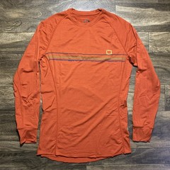 I/O Bio Merino Men’s Medium Rust Orange Long Sleeve Base Layer Natural Merino