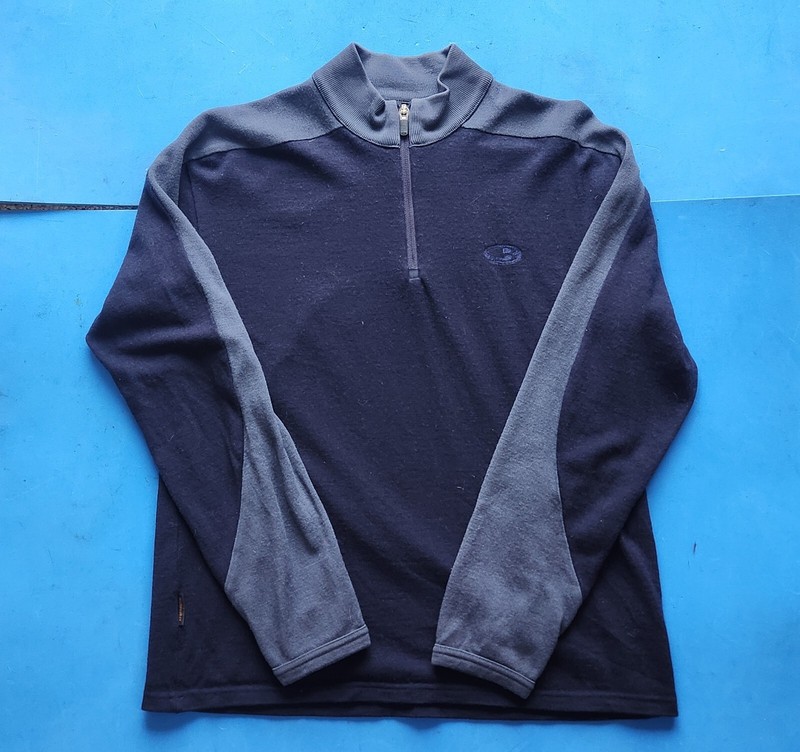 Icebreaker Sport 320 Merino Wool 1/4 Zip Mens Small BlueGray Technical Base gallery