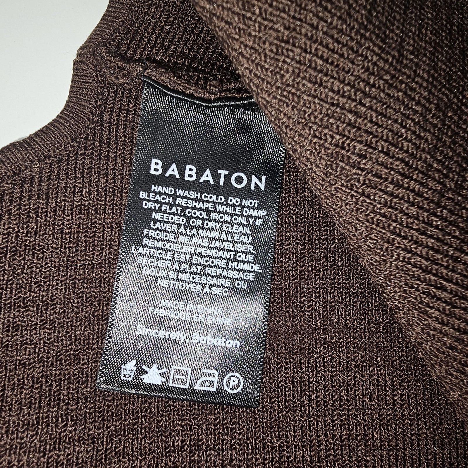 Babaton Tank Womens M Brown Cropped Strappy Square Neck Slim Stretch Ribbed gallery