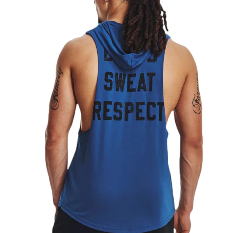 Under Armour Project Rock BSR Bull Sleeveless Hoodie Men's Size Small Blue gallery