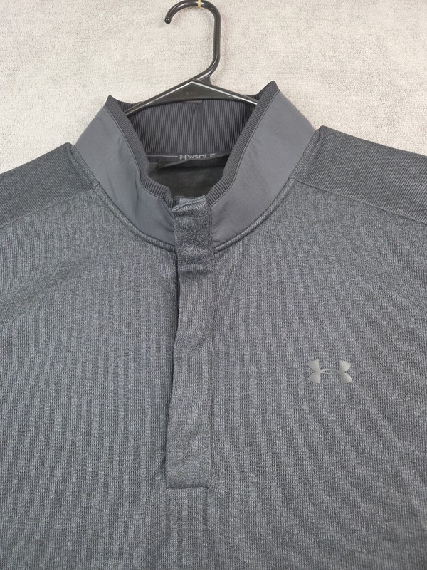 Under Armour Golf 4 Snap Pullover Sweatshirt Mens 2XL Black Dark Gray Coldgear gallery