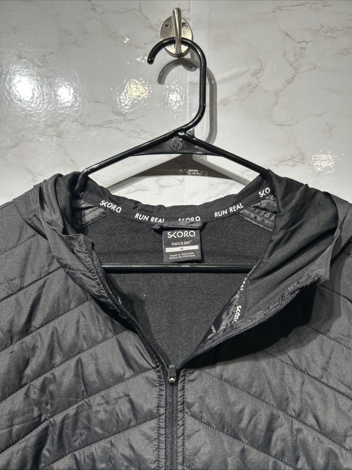 Skora Run Real Qwick Dry Running Black Men Full Zip Jacket Sz Medium New gallery
