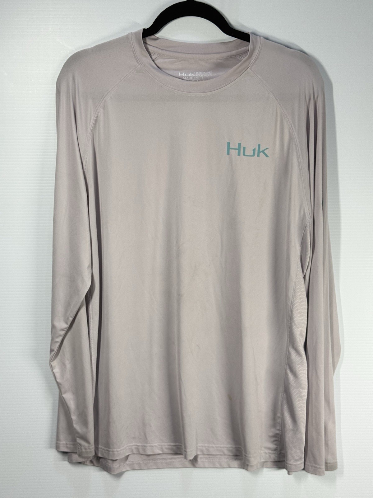 HUK Performance Shirt Mens Large White Long Sleeve Fishing Performance Fish gallery