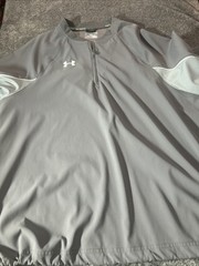 Under Armour 1/4 Zip Mens Large Loose Fit Pullover Gray Baseball Cage All Season