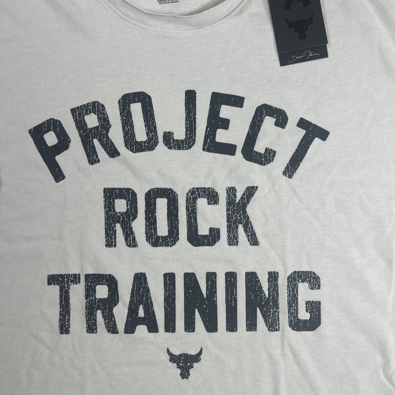 Under Armour Project Rock Men's T-Shirt 2XL Heavyweight Training Cutoff Gym Gray gallery
