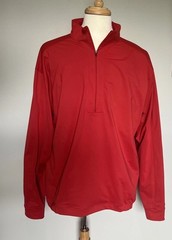 Nike Shirt Men’s Large Red 1/4 Zip Dri-Fit Golf Running Performance Stretch