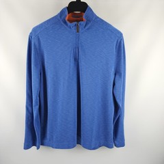 Johnston & Murphy Shirt Mens XXL Blue 1/4 Zip Performance Pullover
