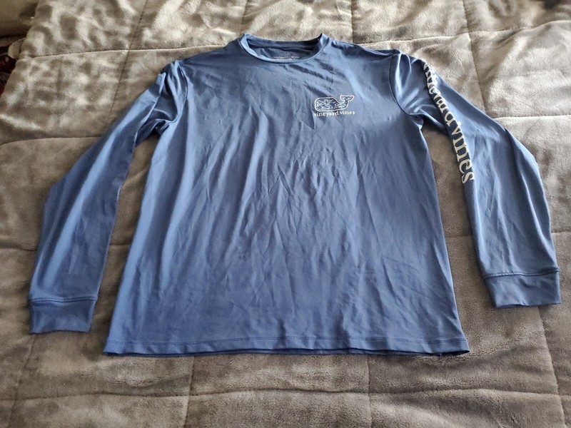 NEW: Vineyard Vines Performance TUNA Big Game Fish MOONSHINE Long Sleeve Shirt S gallery