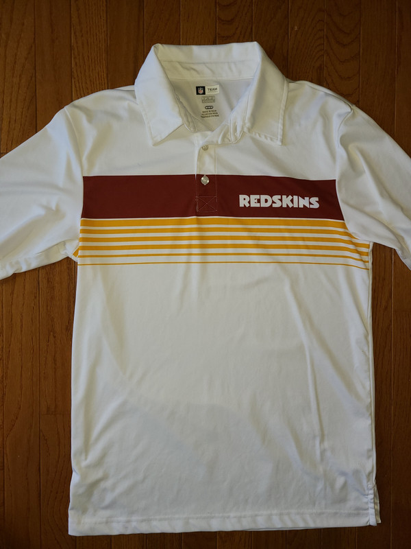 NFL Men's Washington Redskin Team Logo Issue Tri-Button Polo White RETRO gallery