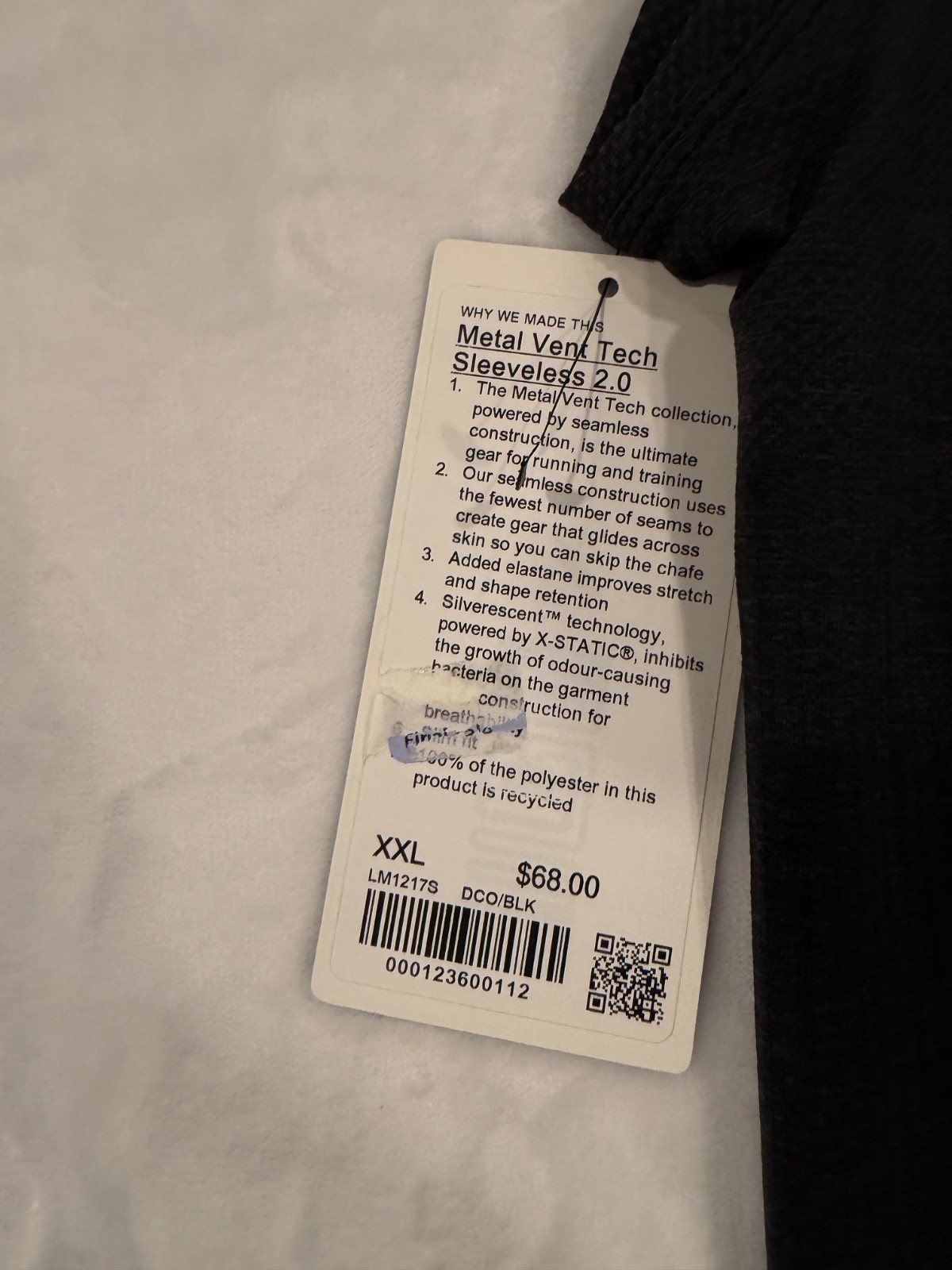 Lululemon Mens 2XL Metal Vent Tech 2.0 Sleeveless Black gallery