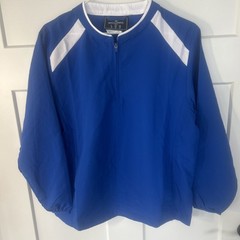 NWOT Holloway Mens L Pullover Activewear Long Sleeve 1/4 Zip Warm Up Blue/White
