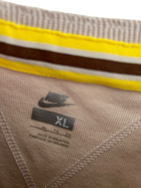 Y2K Nike Beige Pullover Mens 1/4 Button Long Sleeve Embroidered Logo Swoosh XL gallery
