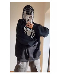 Spiderman Hoodies Coat Full Zip Spider Sweatshirt Hooded Sweats Jacket Unisex