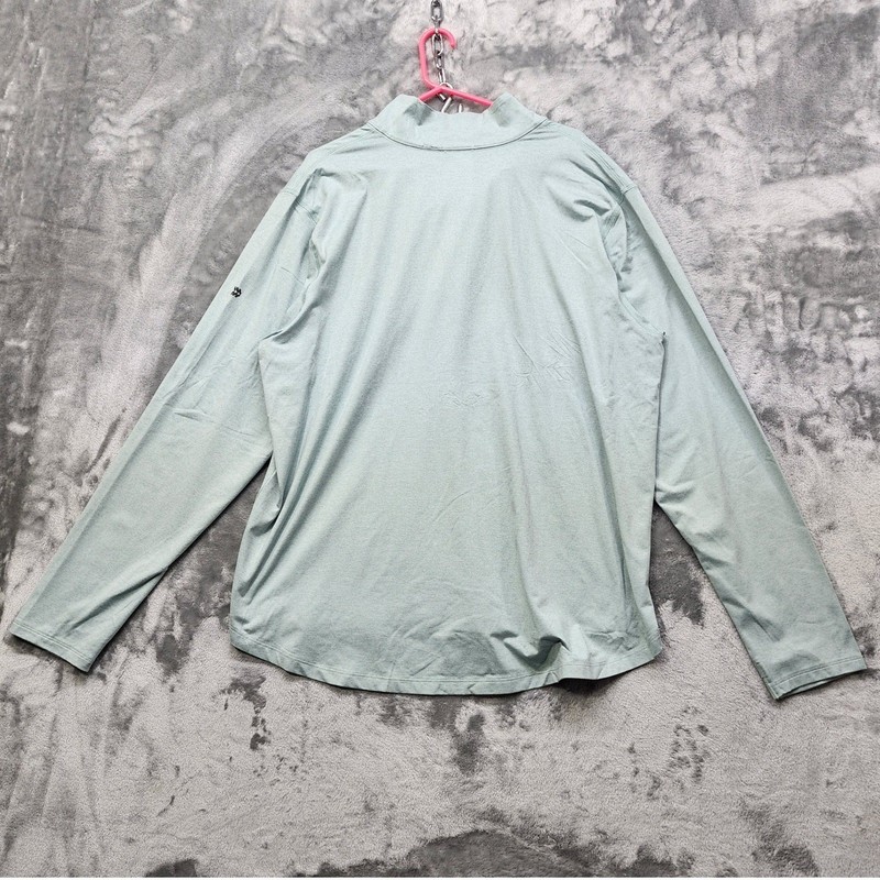 NEW All in Motion Shirt Mens XXL Green Lightweight 1/2 Zip Athletic Thumbholes gallery