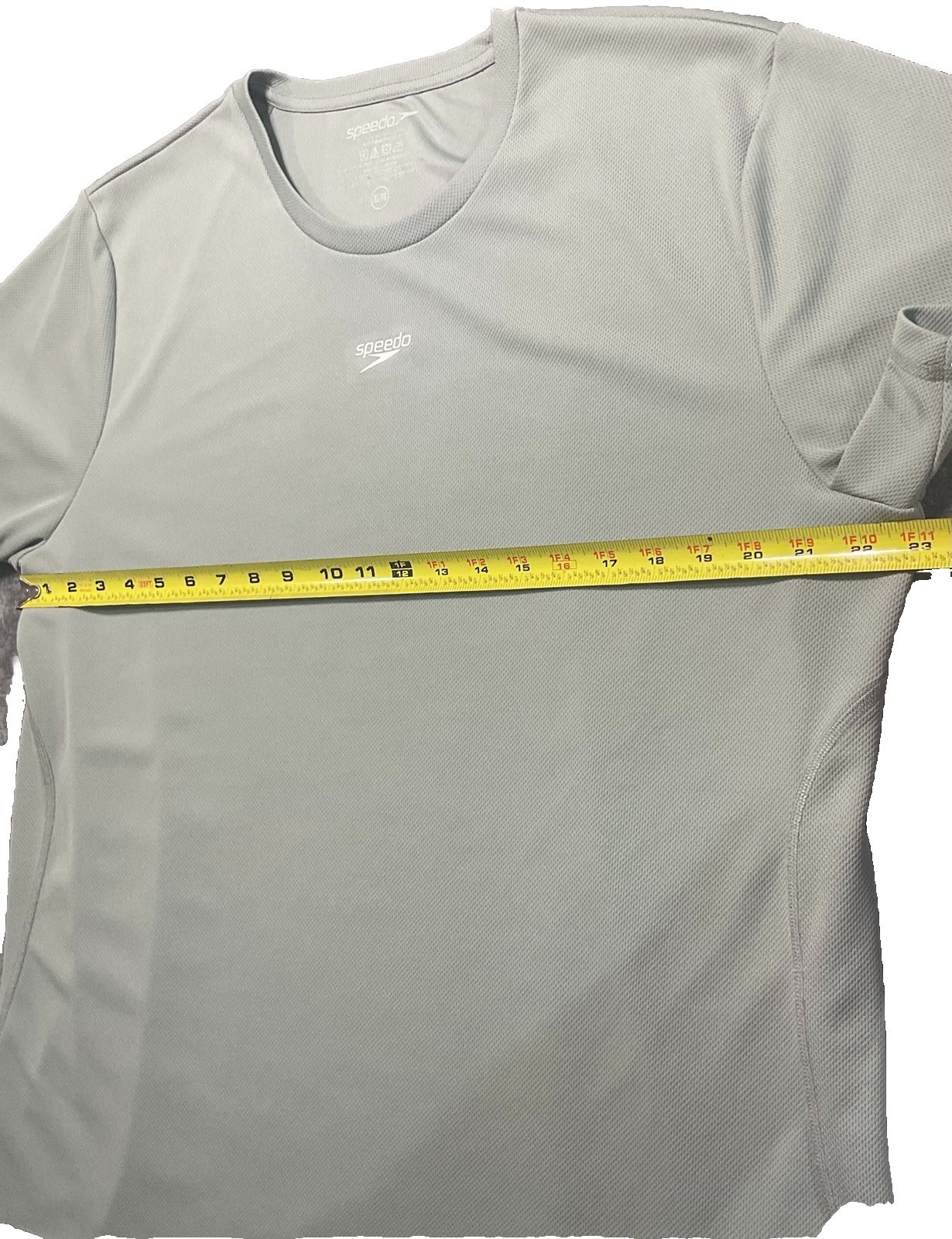 Speedo Mens XL Performance Athletic Shirt Gray Mesh Swim Gym Active Tee gallery