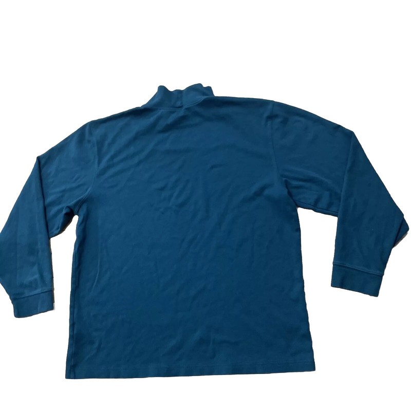LL Bean Turtleneck Shirt Men L Reg Blue Green Hiking Outdoor Cotton L-Reg 187369 gallery